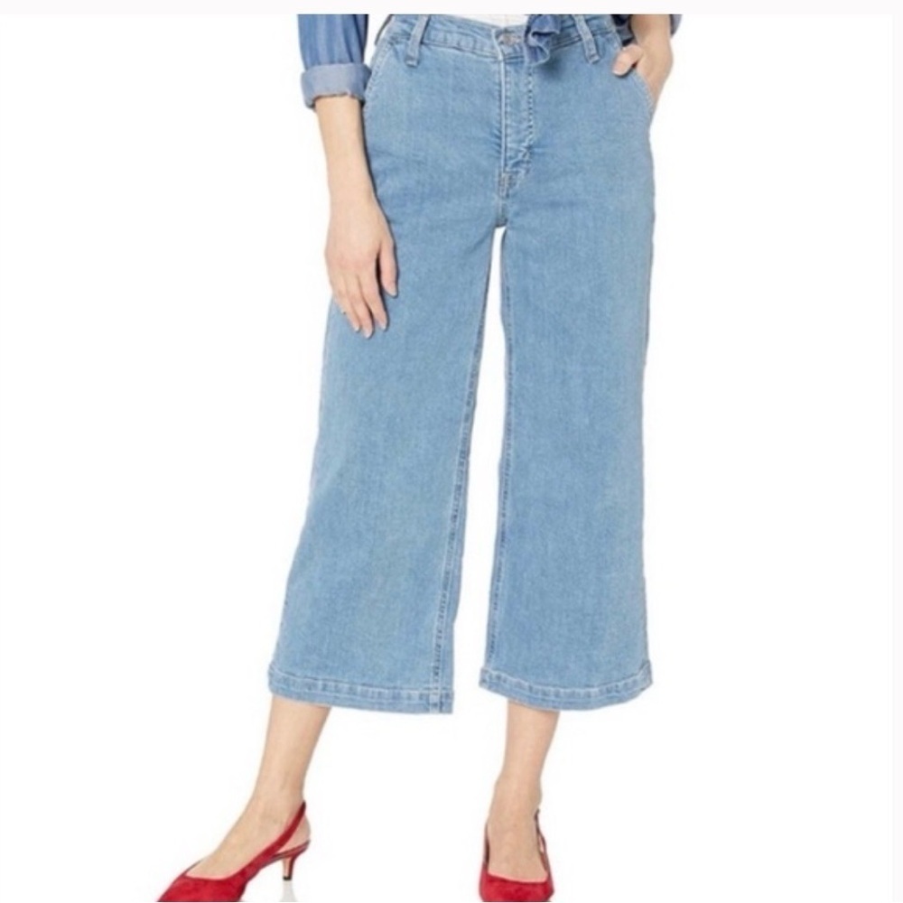 J. Crew Mercantile High Rise Wide Leg Light Blue Jeans